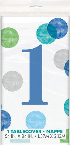 Blue 1st Birthday Table Cover