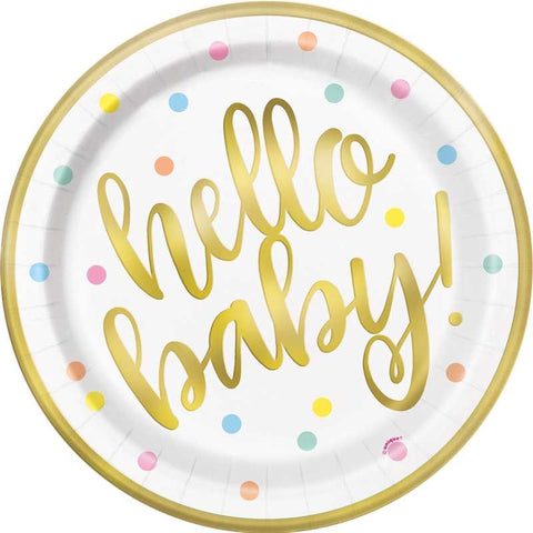 Hello Baby Paper Plates