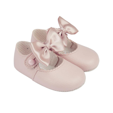 Dusky Pink Bow Soft Sole Shoe