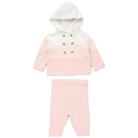 Pink Hooded Cardigan & Trousers