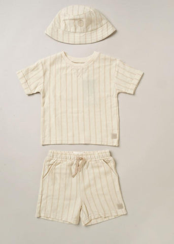 Stripe Short Set with Hat