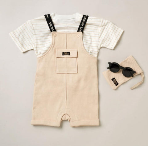 Dungaree Short Set with Sunglasses