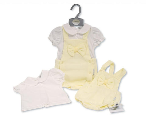 Bow Dungaree Set