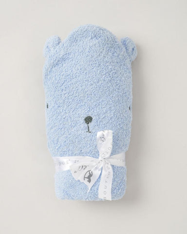 Blue Teddy Bear Hooded Towel