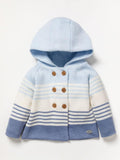 Blue Stripe Knitted Pram Coat