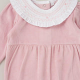 Dusky Pink Smocked Collar All In One