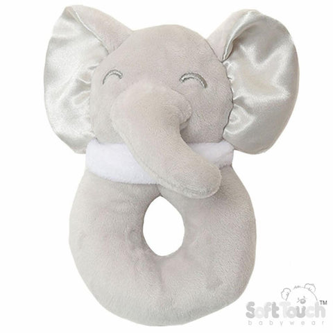 Grey Elephant Rattle Toy