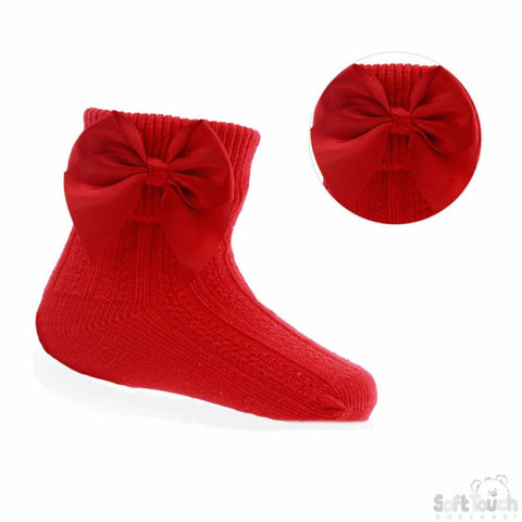 Red Bow Ankle Socks