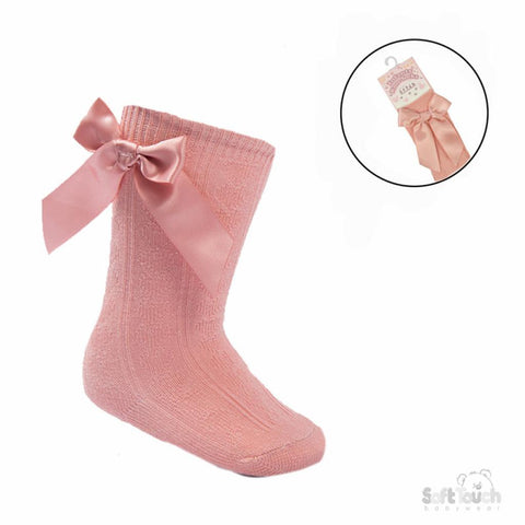 Rose Heart Knee Socks with Bow