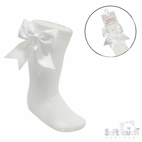 Elegance Cream Bow Socks