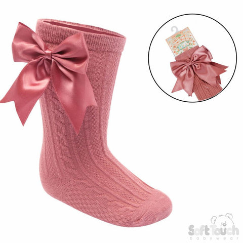 Elegance Dusky Pink Bow Socks