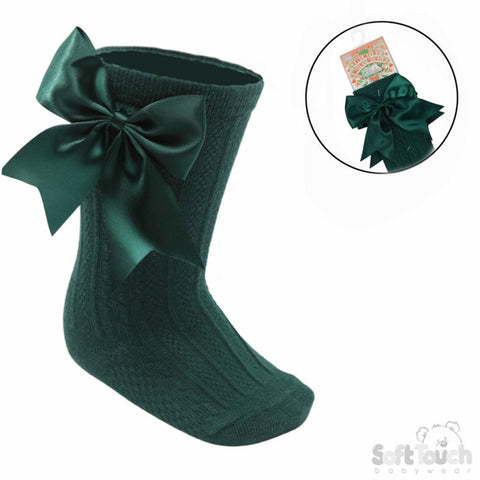 Elegance Green Bow Socks