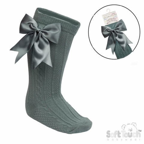 Elegance Sage Green Bow Socks