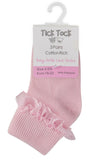 Pink Lace Trim Socks - 3 Pairs