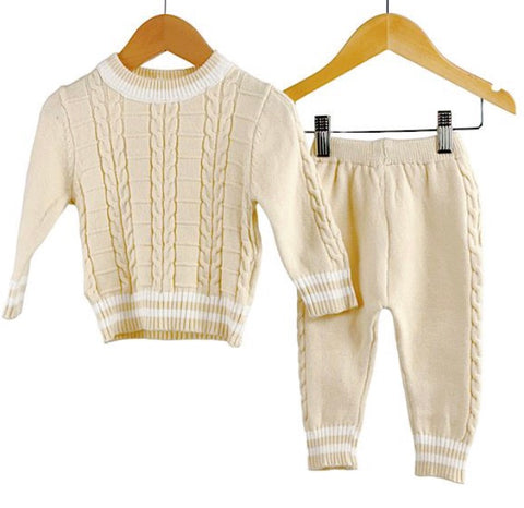 Cream Cable Knitted Set