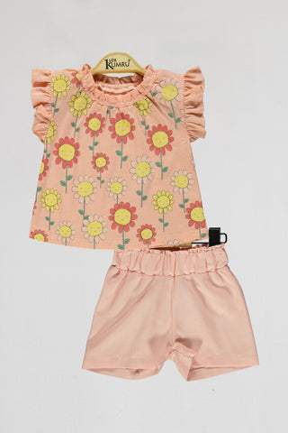 Frill Flower Top & Shorts