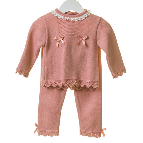 Pink Knitted Top & Trousers by Blues Baby