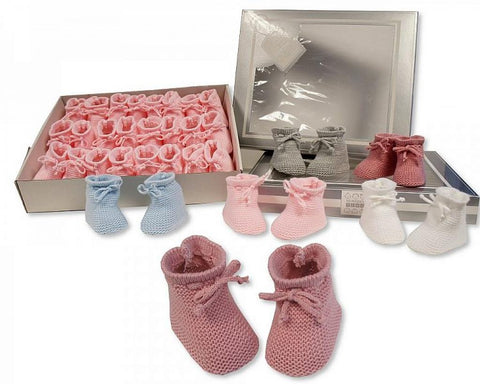 Baby Bow Knitted Booties