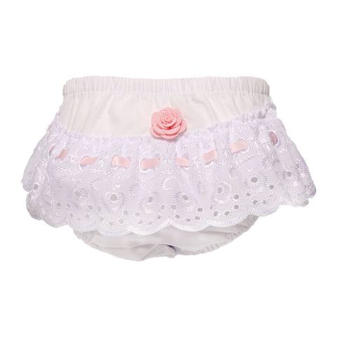 White & Pink Rosebud Pants